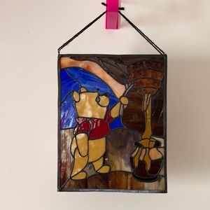 VINTAGE WHINNIE THE POOH STAINED GLASS ART